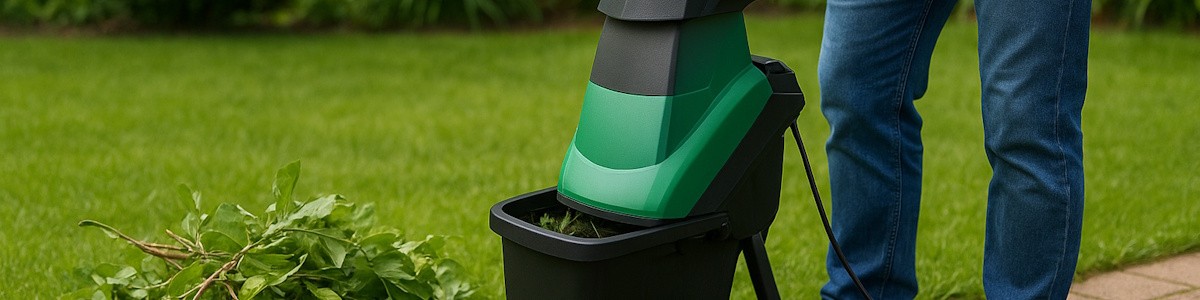 Häcksler für Gartenabschnitte im Einsatz